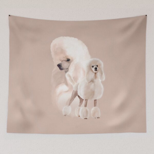 Item preview, Elegant White Poodle Pastel Collage designed and sold by k9printart.