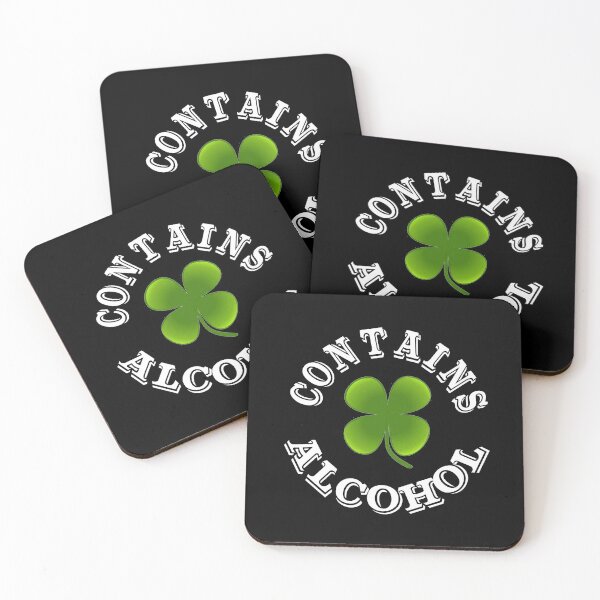 Item preview, Contains alcohol funny Irish with shamrock designed and sold by headpossum.