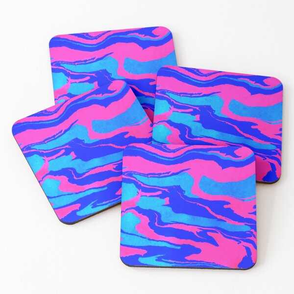 Item preview, Fluid Acrylic Painting Neon Party Pink Blue designed and sold by IFOM.