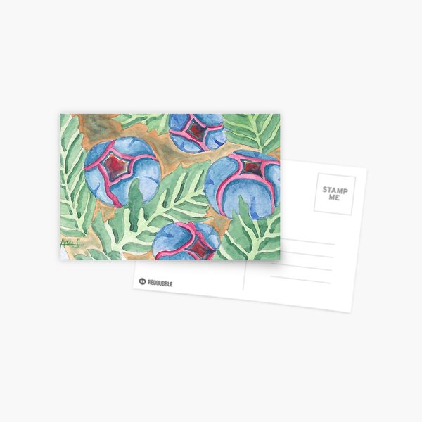 Blue-green deco Postcard