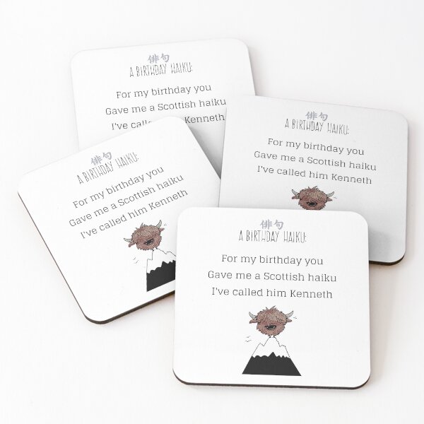 Item preview, Highland Cow Hielan' Coo birthday Haiku  designed and sold by blackheartscot.