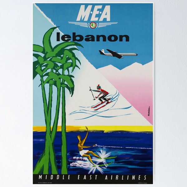 Item preview, MEA Libanon vintage travel poster designed and sold by stickart-marek.