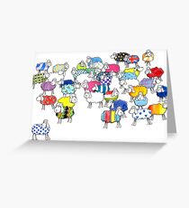 Baaah multicoloured sheep Greeting Card