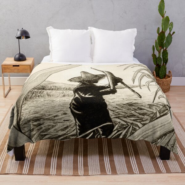Item preview, Worker Cutting Sugar Cane Pencil Hand Drawing Vintage Style designed and sold by BluedarkArt.