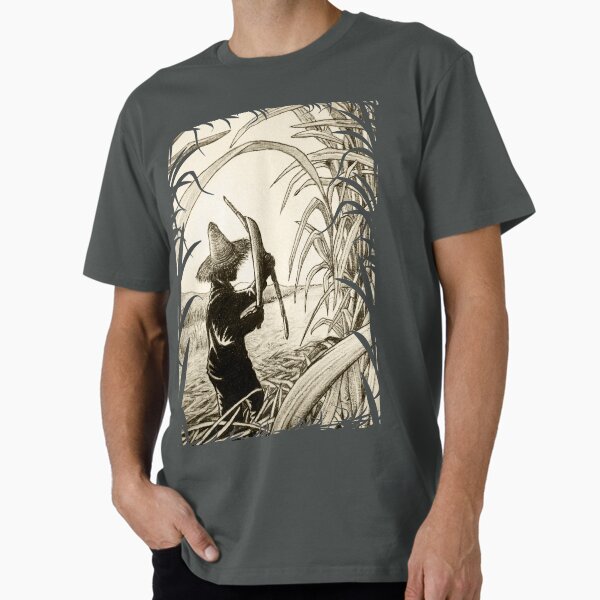 Worker Cutting Sugar Cane Pencil Hand Drawing Vintage Style Premium T-Shirt
