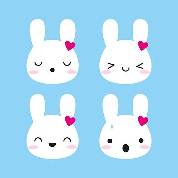 Artwork thumbnail, Kawaii Bunny Emotions by marcelinesmith