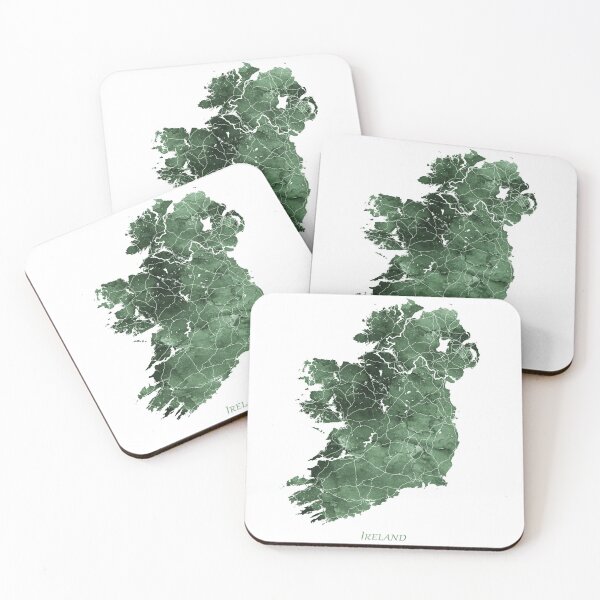 Item preview, Ireland Map Green Watercolor by Zouzounio Art designed and sold by zouzounioart.