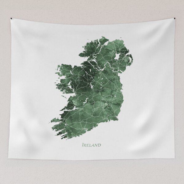 Item preview, Ireland Map Green Watercolor by Zouzounio Art designed and sold by zouzounioart.