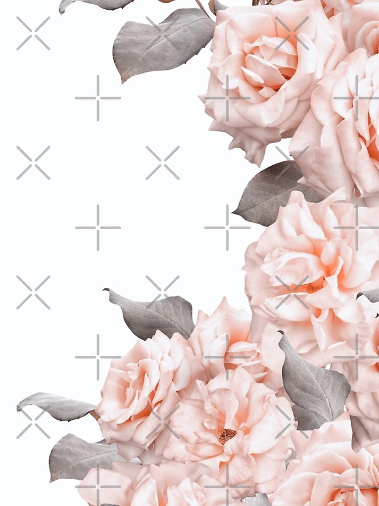 Shabby Chic Vintage Blush Roses Frame on White by UtArt