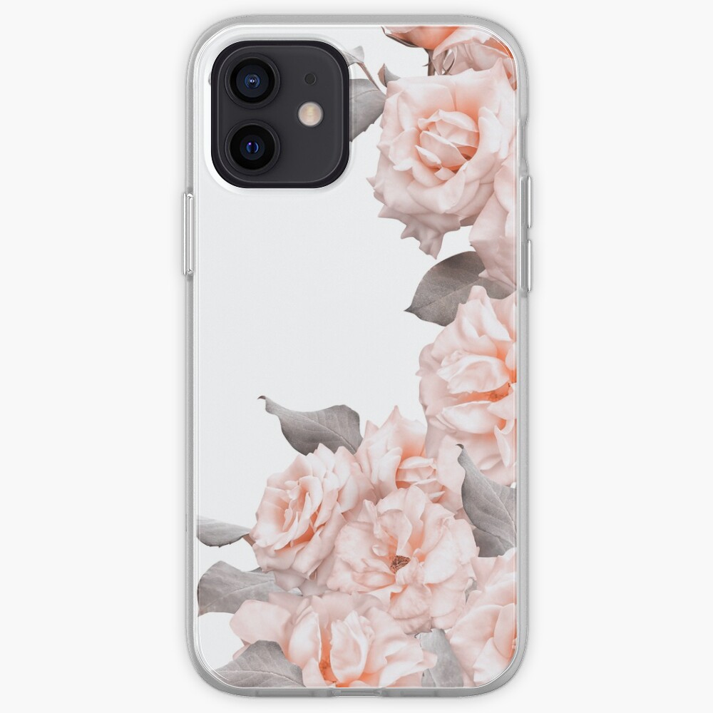 Shabby Chic Vintage Blush Roses Frame on White iPhone Case & Cover