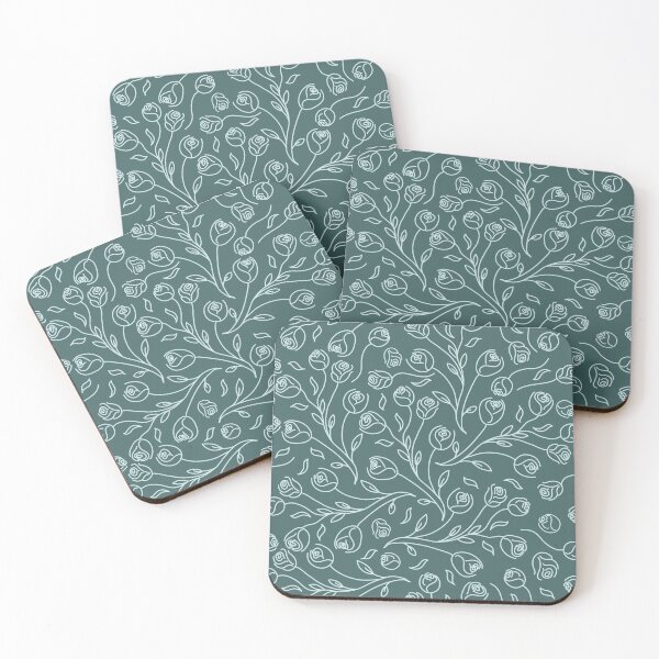 Item preview, Pine & Mint Roses Collection Floral Seamless Surface Pattern designed and sold by Saskia Beeldman.
