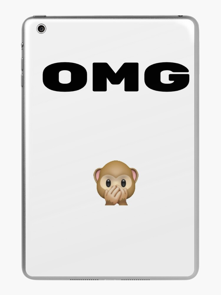 Emoji- OMG text with the monkey covering the mouth emoji iPad Case & Skin  for Sale by Matthew554a