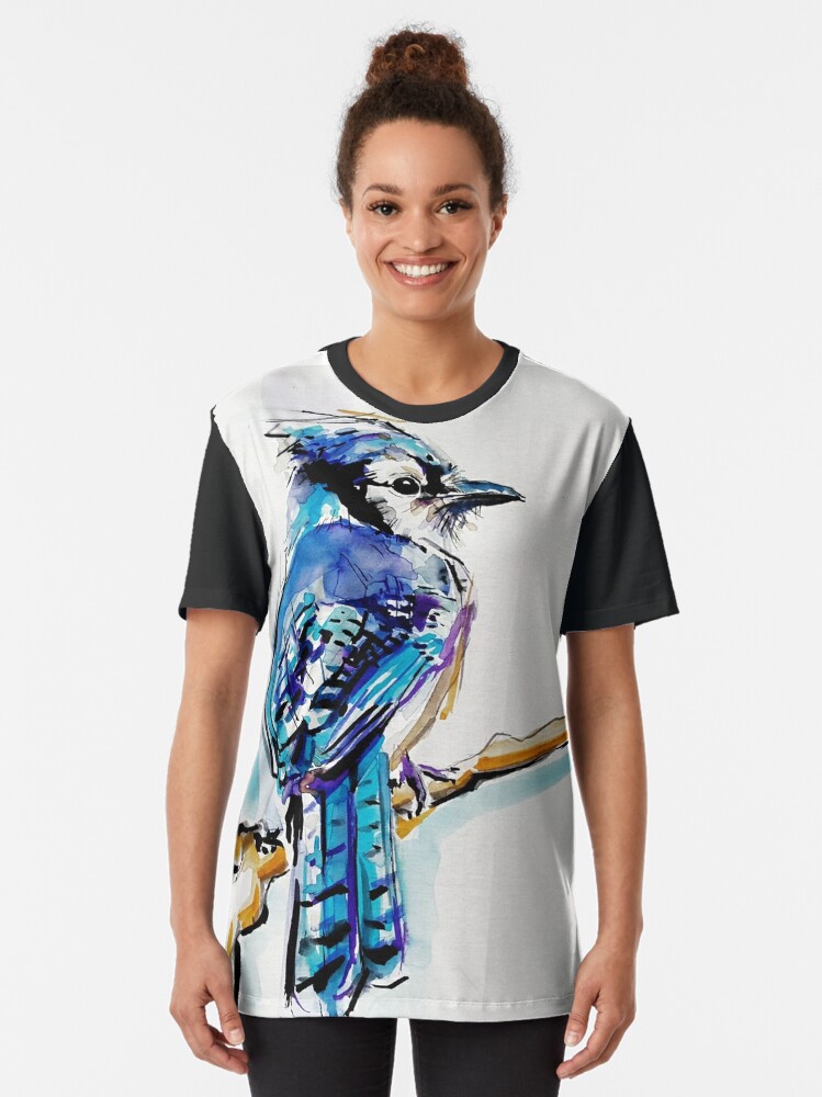 Watercolor Blue Jay, Men's T-Shirt Regular