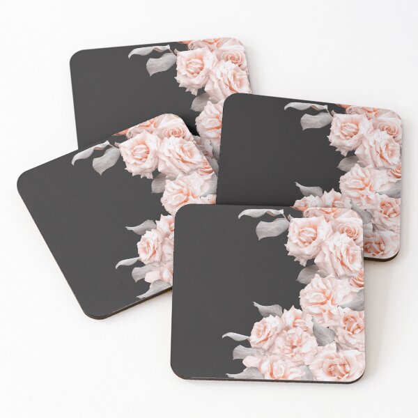 Item preview,  Blush Shabby Chic Vintage Roses Botanical Garden Frame on Black Nightgarden designed and sold by UtArt.