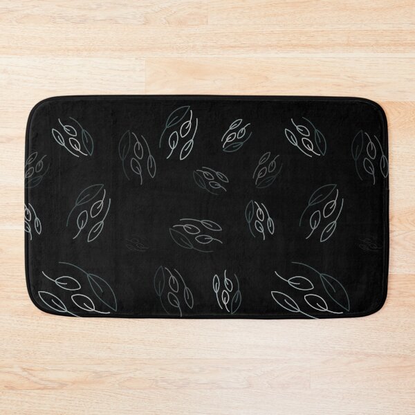 Pine & Mint Roses Collection Floral Seamless Surface Pattern Bath Mat
