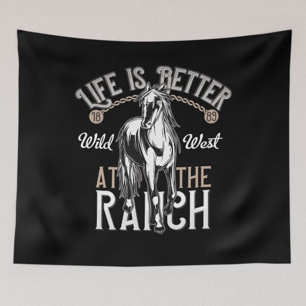 Item preview, Life Is Better At The Ranch Retro Vintage Cowboy Horses Wild West Western designed and sold by MemphisCenter.