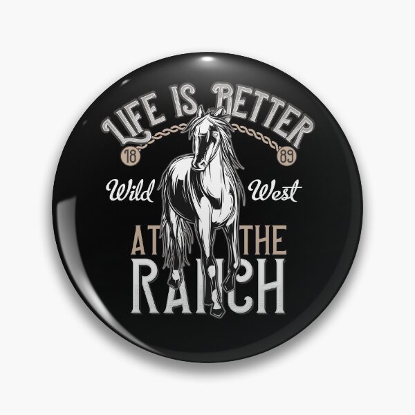 Artikelvorschau, Das Leben ist besser auf der Ranch Retro Vintage Cowboy Pferde Wild West Western entworfen und verkauft von MemphisCenter.