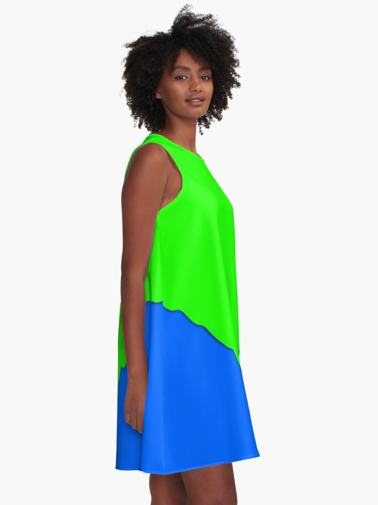 lime green and royal blue dresses