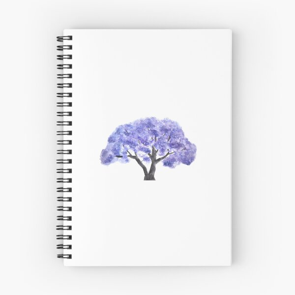 Item preview, hand painted indigo blue Jacaranda mimosifolia flowering tree designed and sold by ColorandColor.