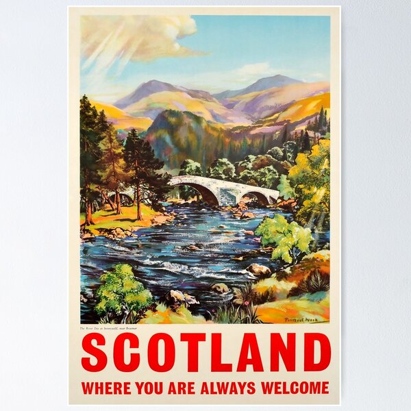 Item preview, Scotland Where you are always welcome vintage travel poster designed and sold by stickart-marek.