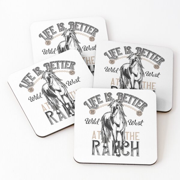 Item preview, Life Is Better At The Ranch Retro Vintage Cowboy Horses Wild West Western designed and sold by MemphisCenter.