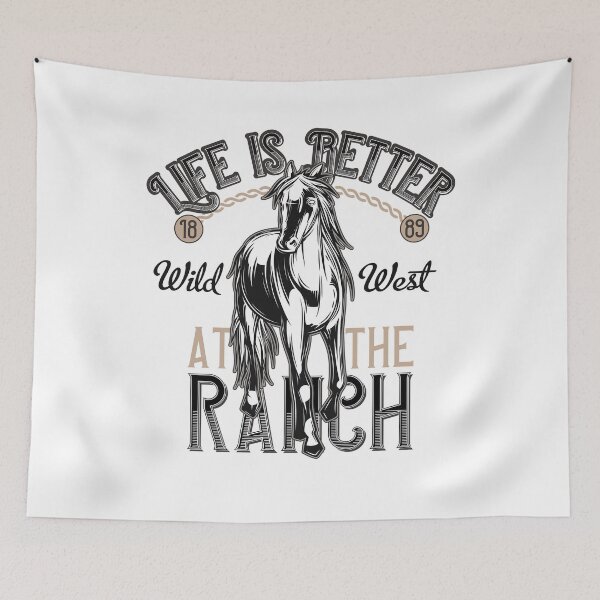 Item preview, Life Is Better At The Ranch Retro Vintage Cowboy Horses Wild West Western designed and sold by MemphisCenter.
