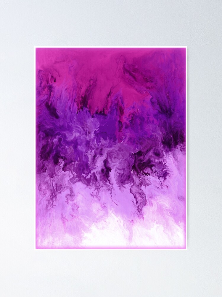 "Shades of Purple Fluid Abstract Art" Poster by LizMo Redbubble
