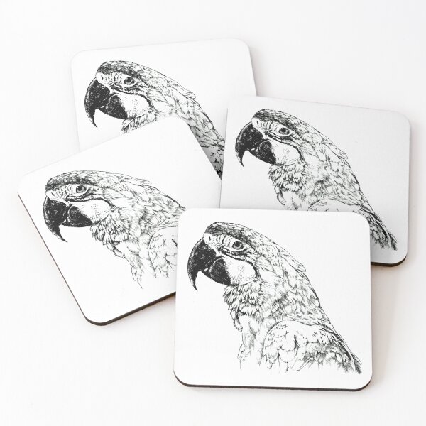 Item preview, Macaw Animal Portrait black and white (light background) designed and sold by MMMSdesigns.
