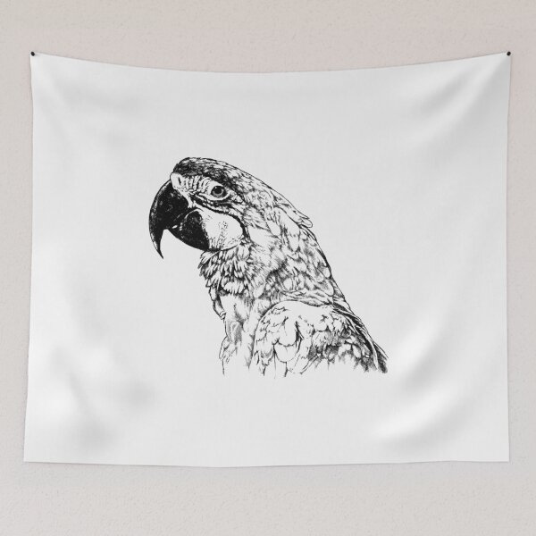 Item preview, Macaw Animal Portrait black and white (light background) designed and sold by MMMSdesigns.