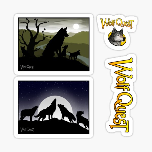 Family Pack (set of 2 dreams + 2 logos) - WolfQuest Dreams Sticker