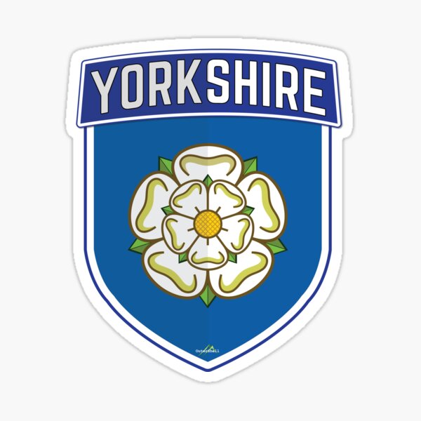 YORKSHIRE County Shield White Rose of York England Sticker Style 1 Sticker