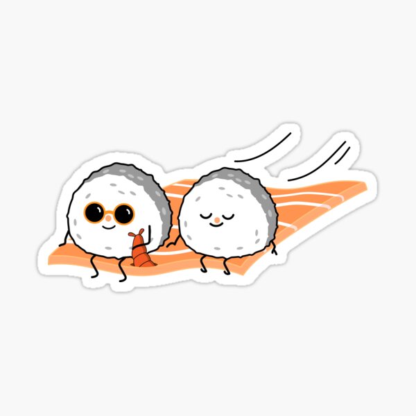 Item preview, Sushi couple on flying carpet designed and sold by spontania.
