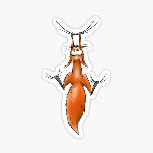 Item preview, Hang In There Cute Cartoon Squirrel Hanging Rodent designed and sold by Skizzenmonster.