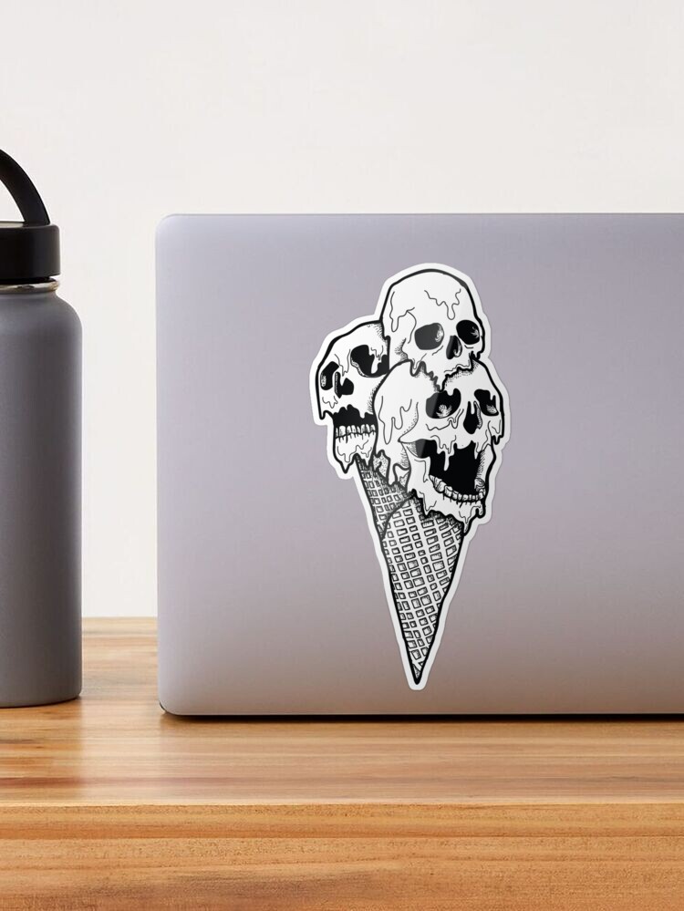 Skull Ice Cream – Engraved Stainless Steel Tumbler, Funny Adult