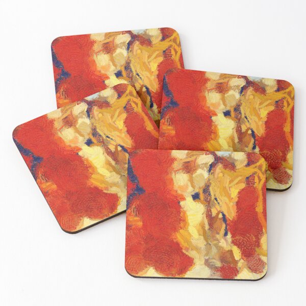 Item preview, Abstract Brush Art Painting Red Orange designed and sold by livianasgifts.