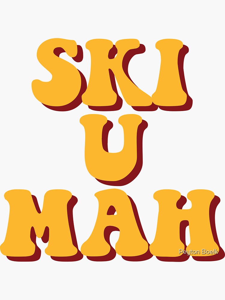 "Ski U Mah Retro" Sticker for Sale by pjboelk Redbubble