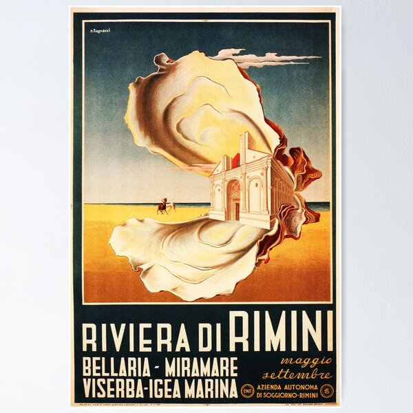 Item preview, RIVIERA DI RIMINI ITALY Vintage Holidays Travel Advertising Poster designed and sold by retroposters.