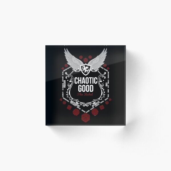 Chaotic Good - Black: Alignment Series Acrylic Block