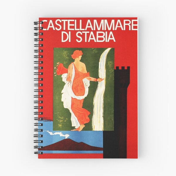 Item preview, CASTELLAMMARE DI STABIA Ancient Thermal Bath Vintage Italian Travel Advertising Poster designed and sold by retroposters.