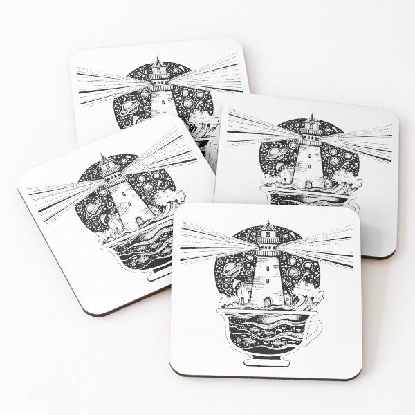 Item preview, Lighthouse in Coffee Cup Sketch designed and sold by artdesignforyou.