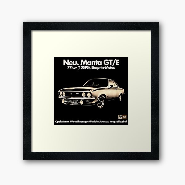 Opel Manta Gt E Framed Art Print By Throwbackm2 Redbubble