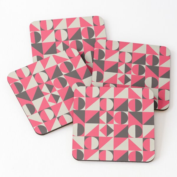 Item preview, a study in polygons (hot pink/gray/beige) designed and sold by quinnhopp.