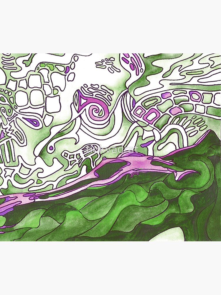 Reclining Woman in Green, White and Purple. Stunning psychedelic design. From original artwork. by tiokvadrat