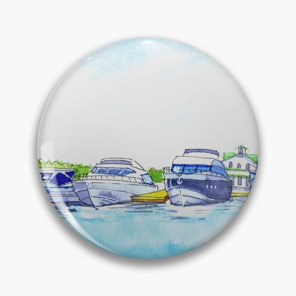 Item preview, Summer watercolor sketch with yachts. designed and sold by fararoc.