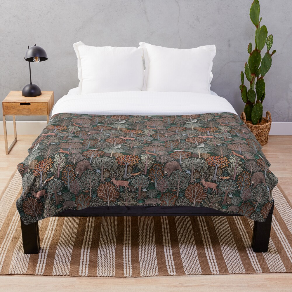 Forest animals - les animaux de la fôret Throw Blanket