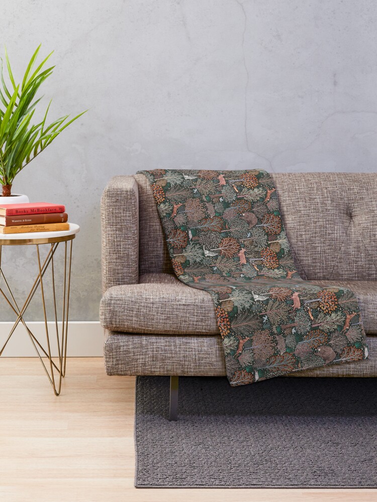 Alternate view of Forest animals - les animaux de la fôret Throw Blanket