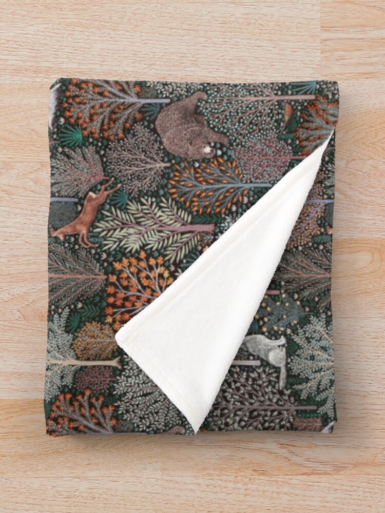 Alternate view of Forest animals - les animaux de la fôret Throw Blanket