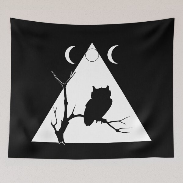 Item preview, Tree Owl and Witch Triple Moon designed and sold by MysticMoonVibes.