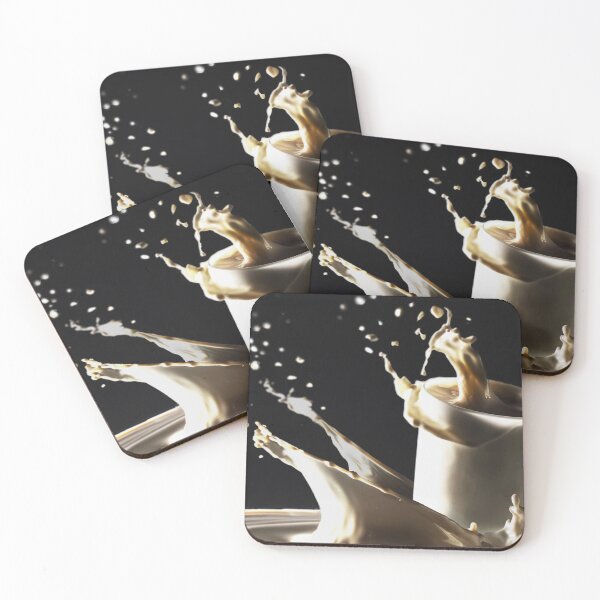 Item preview, Drink- The glass of milk hitting the puddle of milk- creating the splashes and waves of milk designed and sold by Matthew554a.