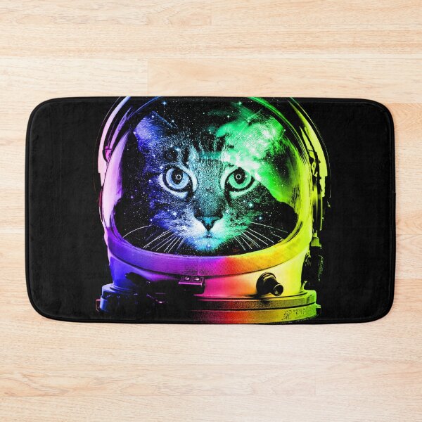 Astronaut Cat Bath Mat
